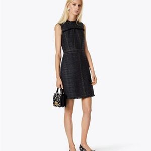 Tory Burch Black Short Aria Tweed Shift Dress - Elegant Everyday Style